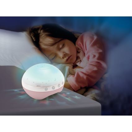 Infantino - Pinnasängyn mobiili melodialle ja projektori 3in1 3xAAA vaaleanpunainen