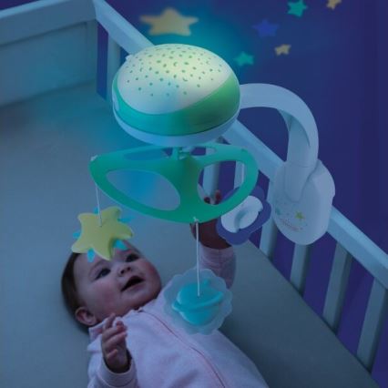 Infantino - Pinnasänky mobile kanssa melody 3in1 3xAA vihreä