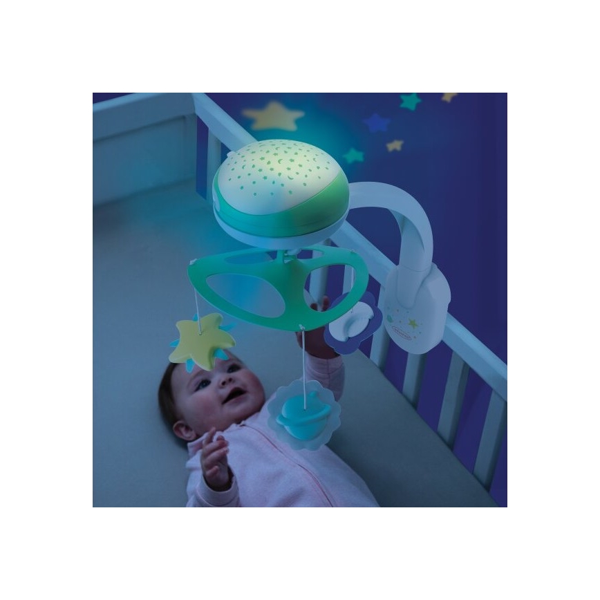 Infantino - Pinnasänky mobile kanssa melody 3in1 3xAA vihreä