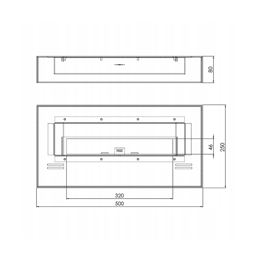 InFire - BIO takka 8x50 cm 3kW musta