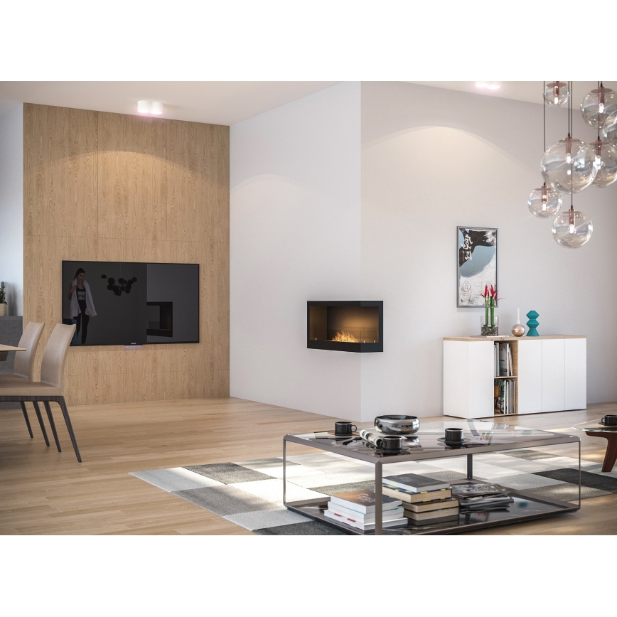 InFire - Kulma BIO takka 45x90 cm 3kW musta