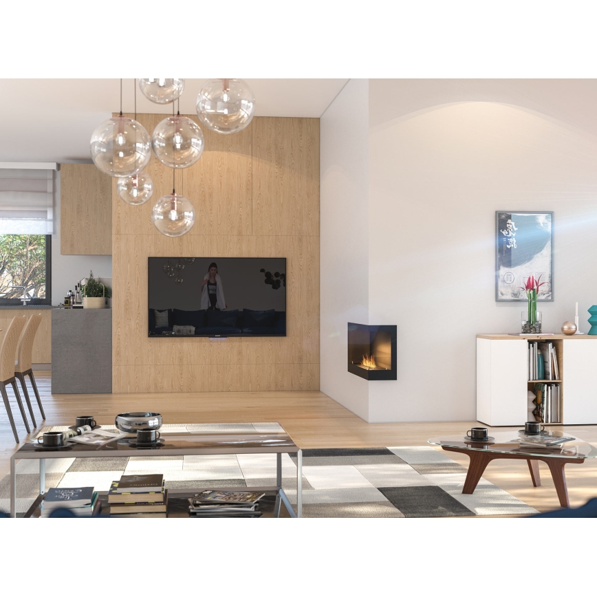 InFire - Kulma BIO takka 45x90 cm 3kW musta