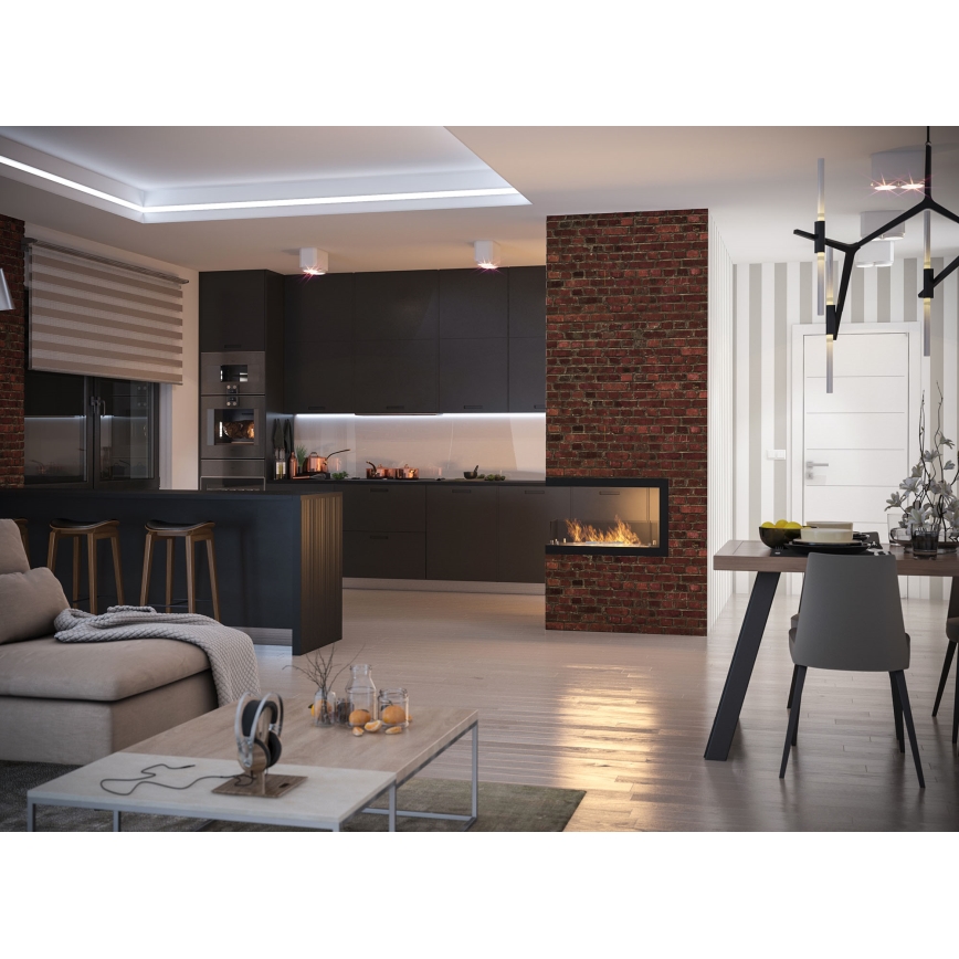 InFire - Kulma BIO takka 80x50 cm 3kW kaksipuolinen