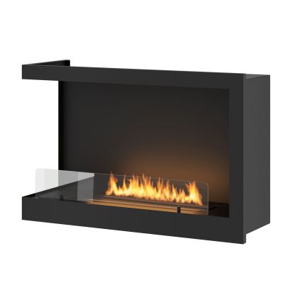 InFire - Kulma BIO takka 84x54 cm 3kW musta