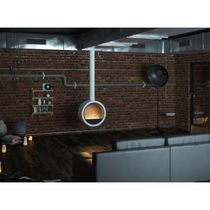 InFire - Riippuva BIO takka d. 70 cm 3kW valkoinen