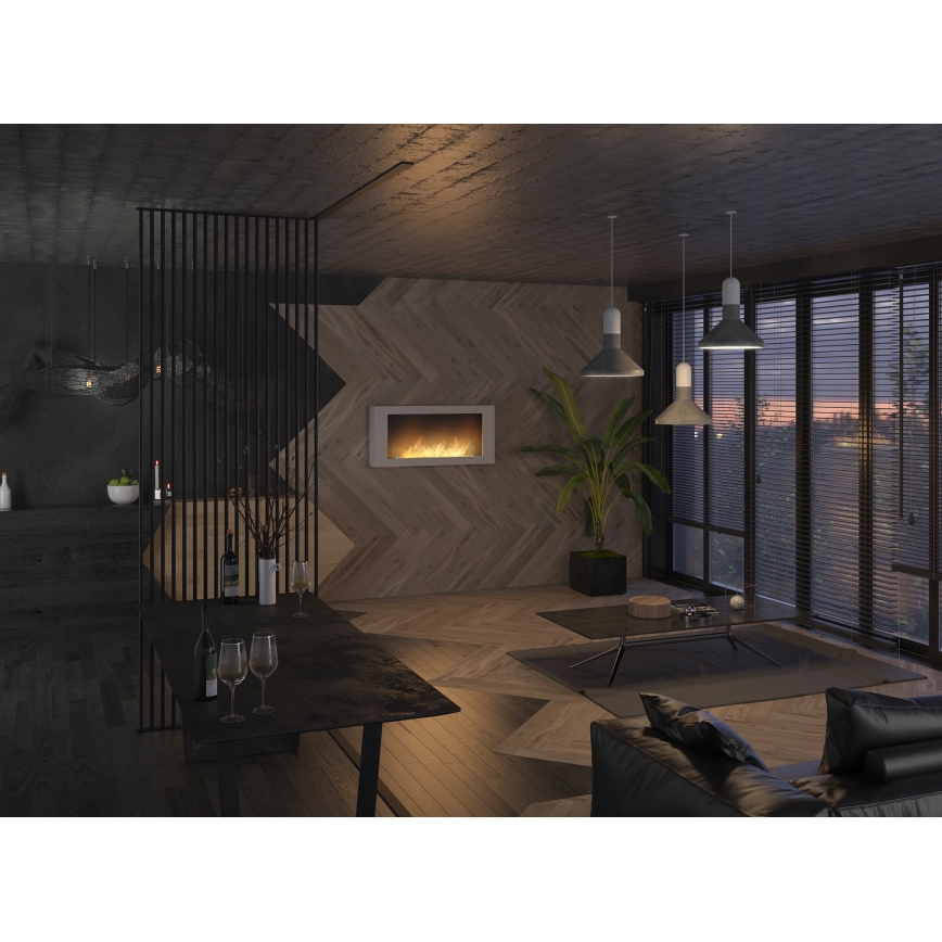 InFire - Seinä BIO takka 120x56 cm 3kW valkoinen