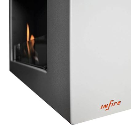 InFire - Seinä BIO takka 120x56 cm 3kW valkoinen