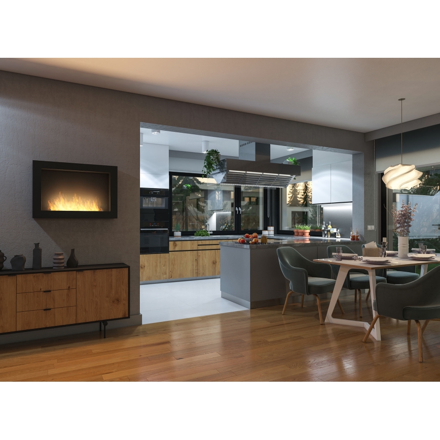 InFire - Seinä BIO takka 80x56 cm 3kW musta