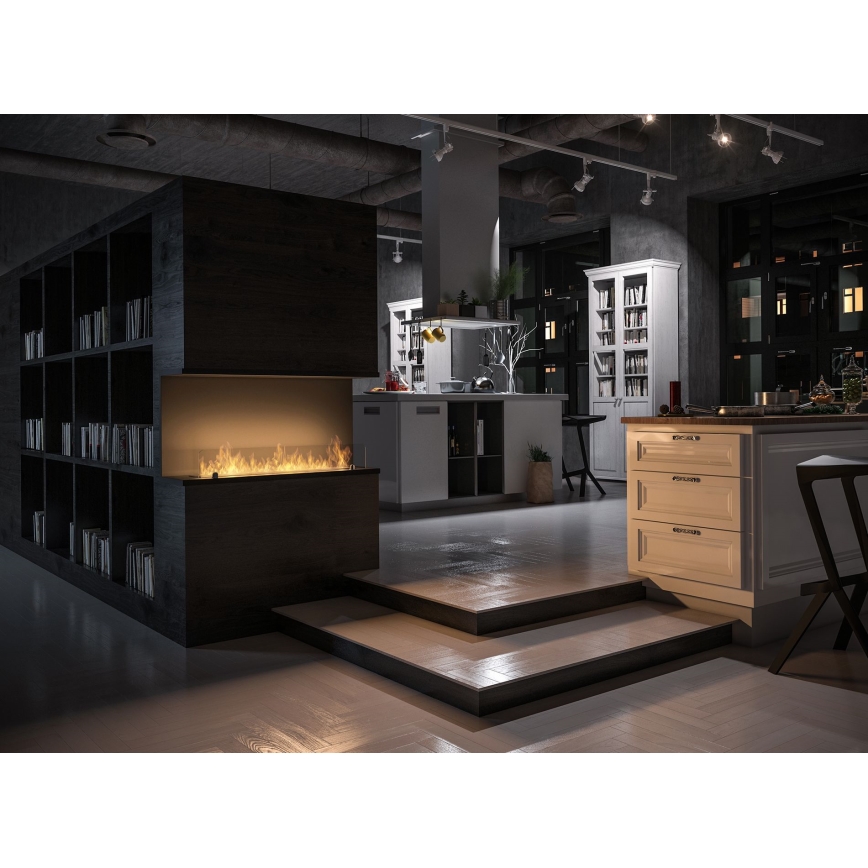 InFire - Sisäänrakennettu BIO takka 100x50 cm 3kW musta