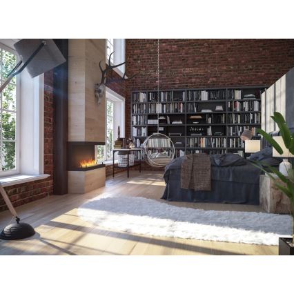 InFire - Sisäänrakennettu BIO takka 100x50 cm 3kW musta