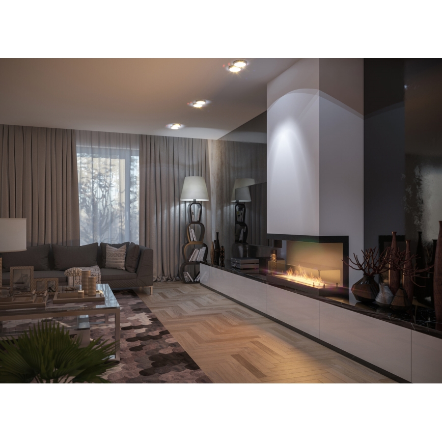 InFire - Sisäänrakennettu BIO takka 100x50 cm 3kW musta