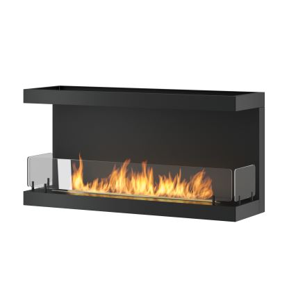 InFire - Sisäänrakennettu BIO takka 100x50 cm 3kW musta