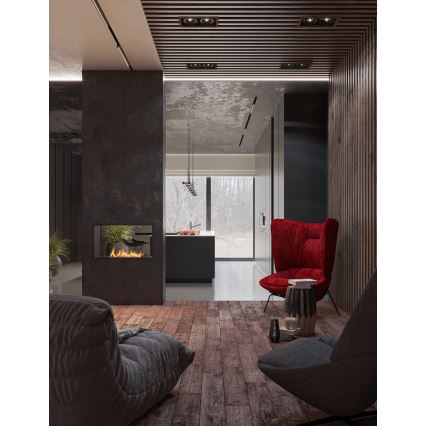 InFire - Sisäänrakennettu BIO takka 48,5x83,5 cm 3,5kW musta