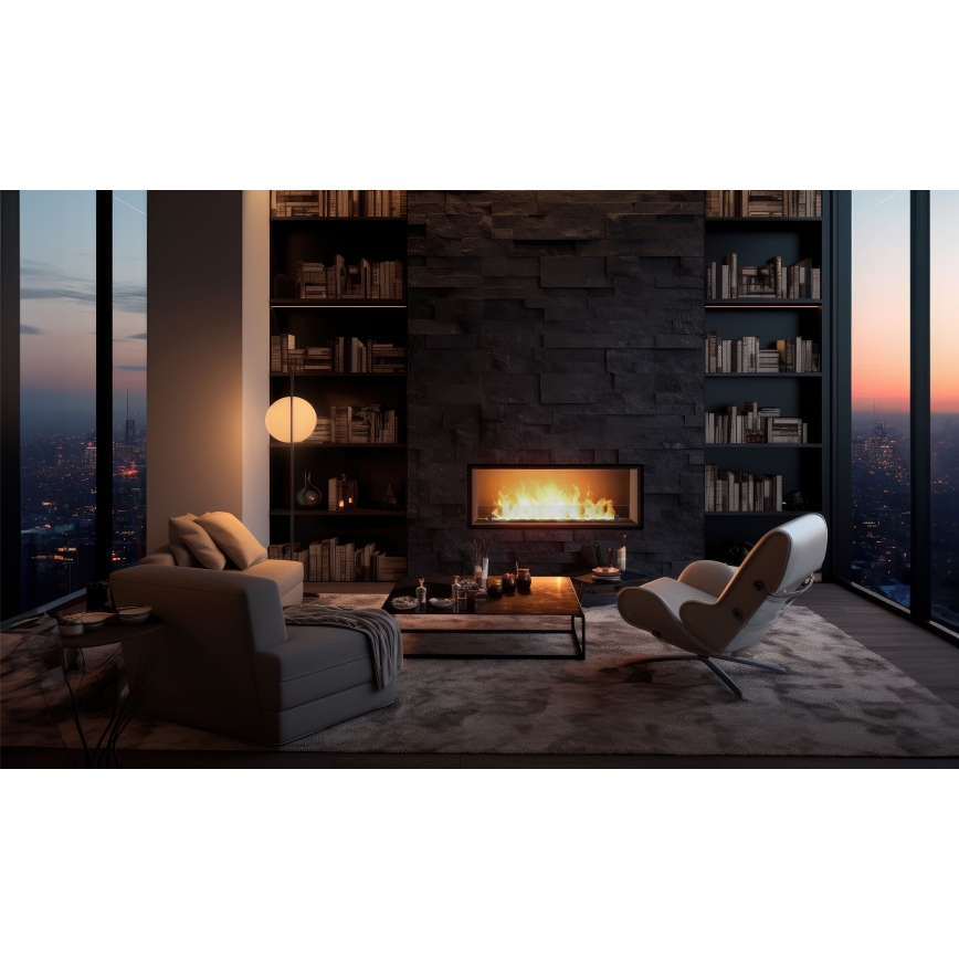 InFire - Sisäänrakennettu BIO takka 49,4x104,4 cm 6kW musta