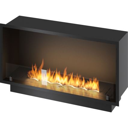 InFire - Sisäänrakennettu BIO takka 49,4x104,4 cm 6kW musta