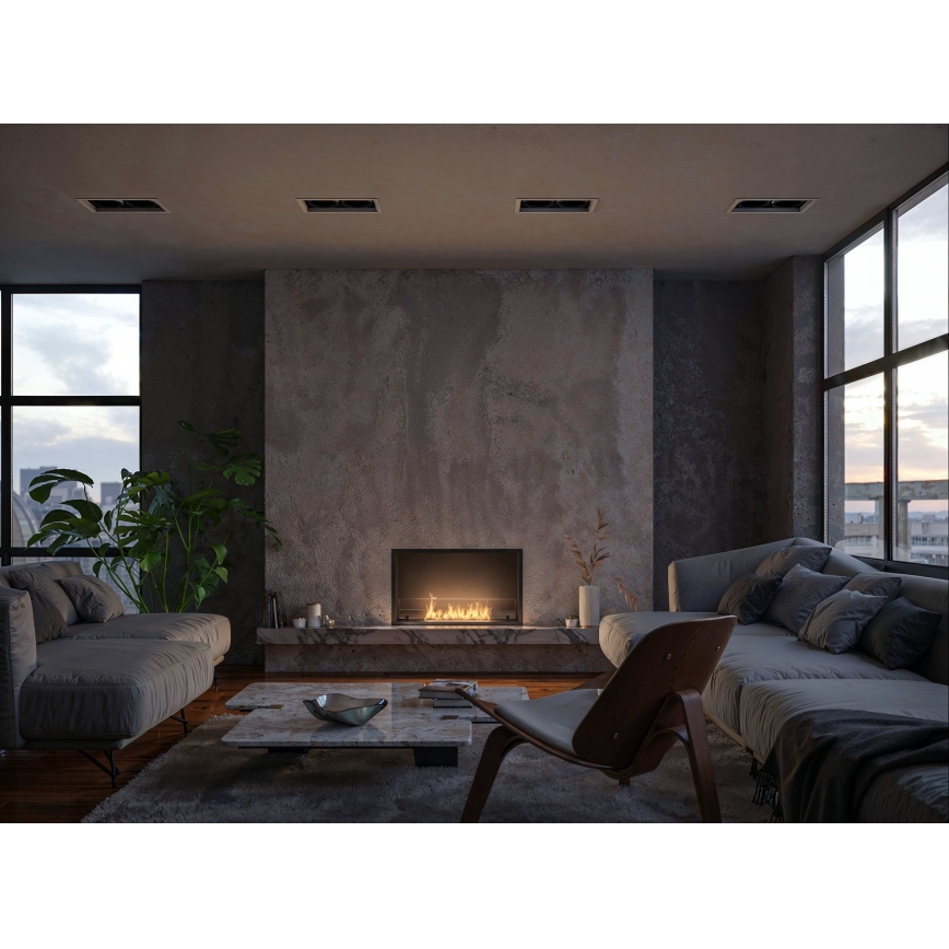 InFire - Sisäänrakennettu BIO takka 49,4x84,4 cm 3,5kW musta