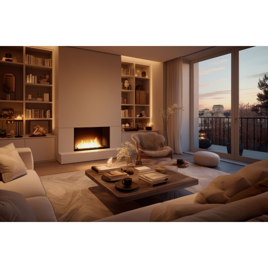 InFire - Sisäänrakennettu BIO takka 49,4x84,4 cm 3,5kW musta