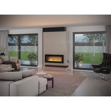 InFire - Sisäänrakennettu BIO takka 49x120 cm 3kW musta