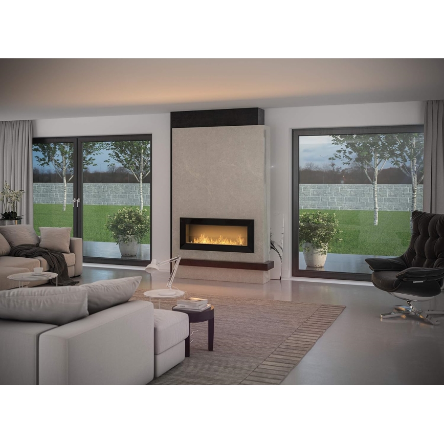 InFire - Sisäänrakennettu BIO takka 49x120 cm 3kW musta