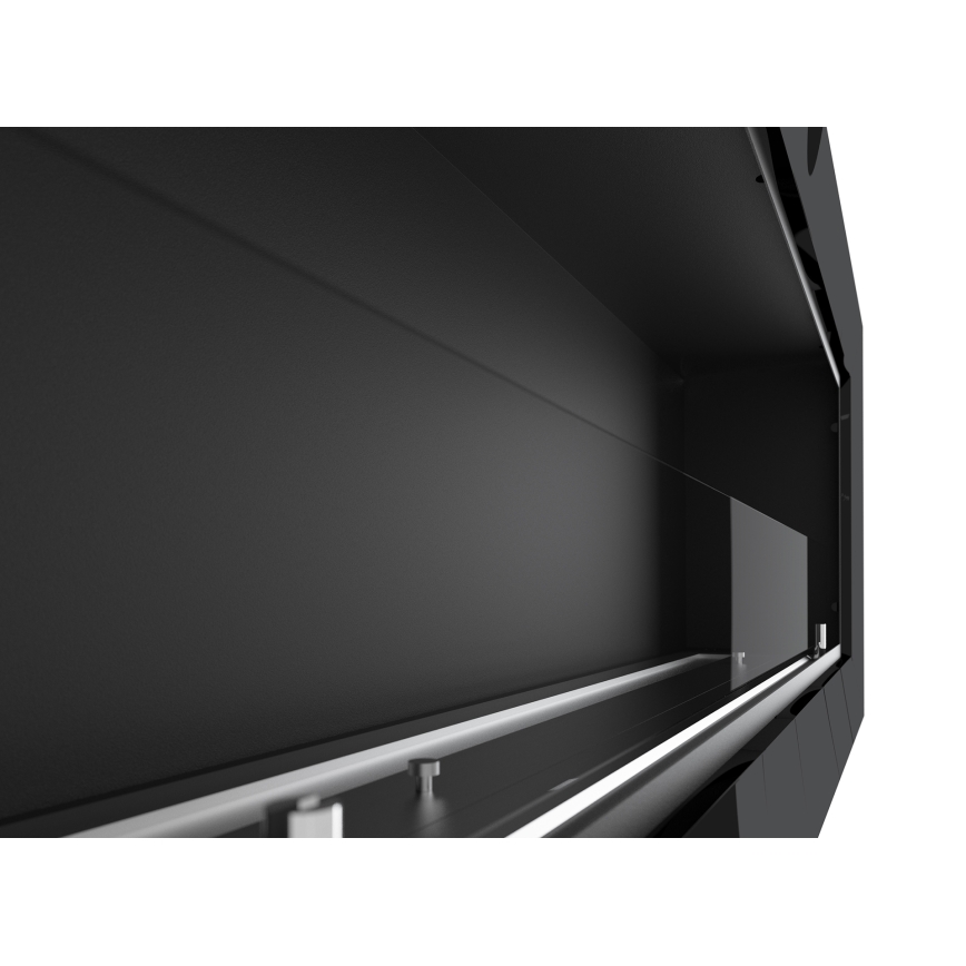 InFire - Sisäänrakennettu BIO takka 49x120 cm 3kW musta