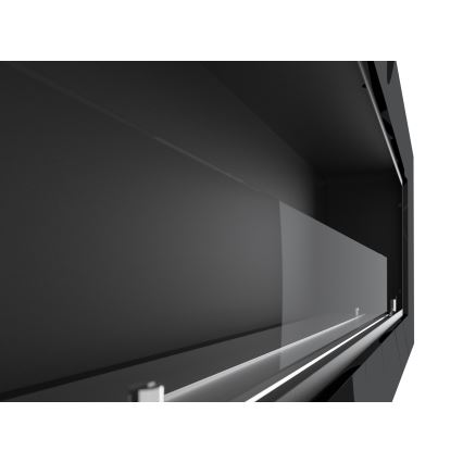 InFire - Sisäänrakennettu BIO takka 49x120 cm 3kW musta