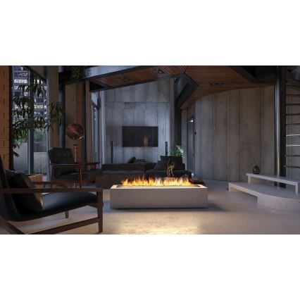 InFire - Sisäänrakennettu BIO takka 7,5x120 cm 7kW musta