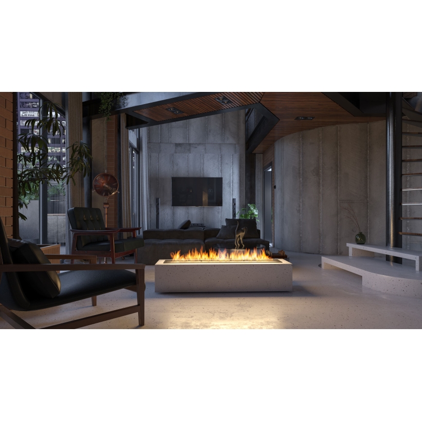InFire - Sisäänrakennettu BIO takka 7,5x120 cm 7kW musta