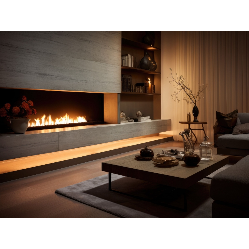 InFire - Sisäänrakennettu BIO takka 7,5x120 cm 7kW musta