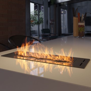 InFire - Sisäänrakennettu BIO takka 7,5x50 cm 3,5kW musta