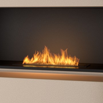 InFire - Sisäänrakennettu BIO takka 7,5x60 cm 3,5kW musta