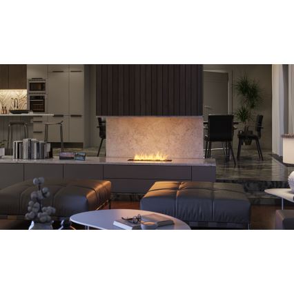 InFire - Sisäänrakennettu BIO takka 7,5x60 cm 3,5kW musta