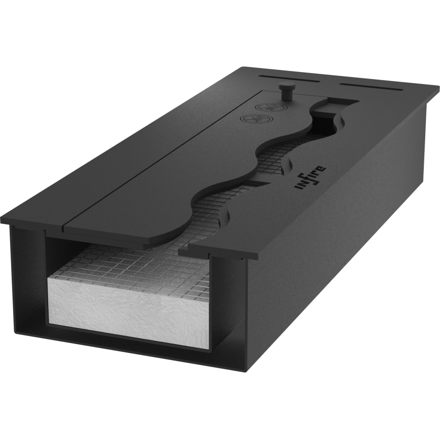 InFire - Sisäänrakennettu BIO takka 7,5x60 cm 3,5kW musta