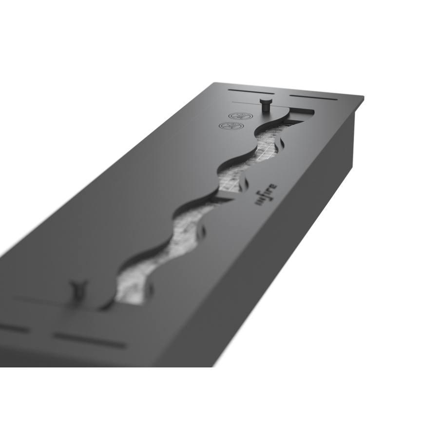 InFire - Sisäänrakennettu BIO takka 7,5x60 cm 3,5kW musta