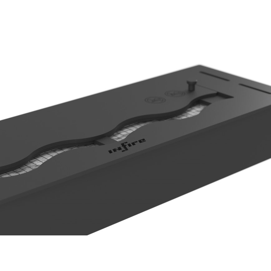 InFire - Sisäänrakennettu BIO takka 7,5x60 cm 3,5kW musta