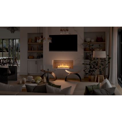 InFire - Sisäänrakennettu BIO takka 7,5x80 cm 6kW musta