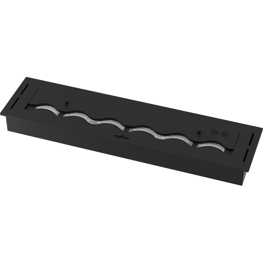 InFire - Sisäänrakennettu BIO takka 7,5x80 cm 6kW musta