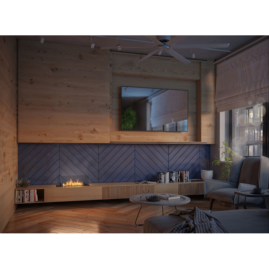 InFire - Sisäänrakennettu BIO takka 8,5x60 cm 3,5kW musta