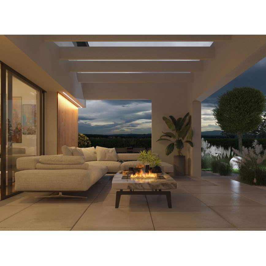 InFire - Sisäänrakennettu BIO takka 8,5x80 cm 3,5kW musta