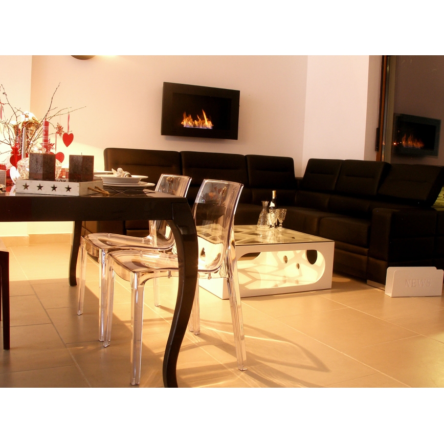 InFire - Sisäänrakennettu BIO takka 90x50 cm 3kW musta