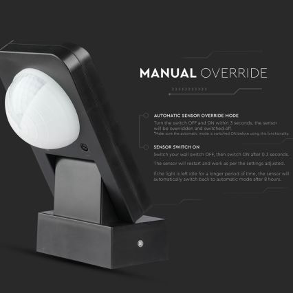 Infrapuna-ulkoliiketunnistin 360° 1000W/230V IP65 musta