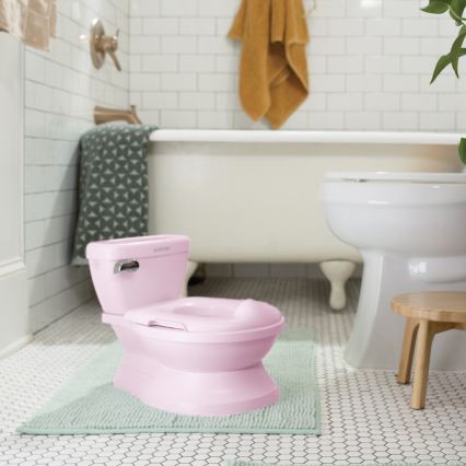 Ingenuity - Äänitoiminnolla varustettu lasten-WC MY SIZE vaaleanpunainen 2xAAA