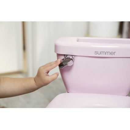 Ingenuity - Äänitoiminnolla varustettu lasten-WC MY SIZE vaaleanpunainen 2xAAA