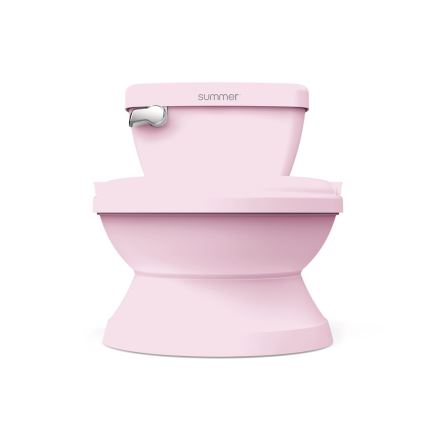 Ingenuity - Äänitoiminnolla varustettu lasten-WC MY SIZE vaaleanpunainen 2xAAA