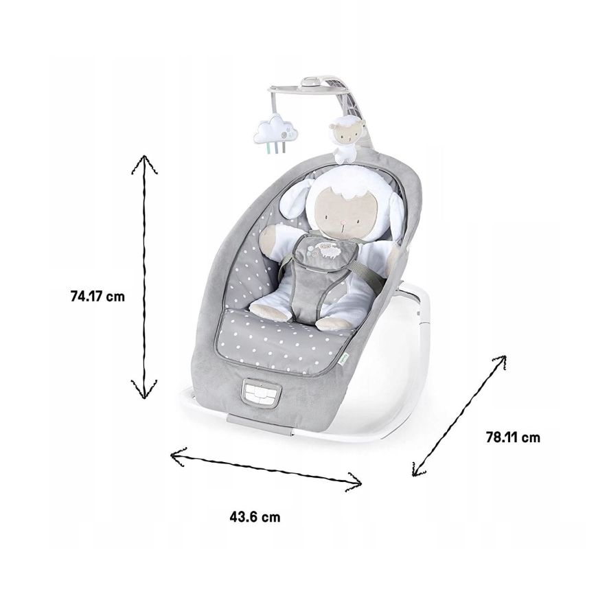 Ingenuity - Vauvan keinu melodialla CUDDLE LAMB 3xLR14