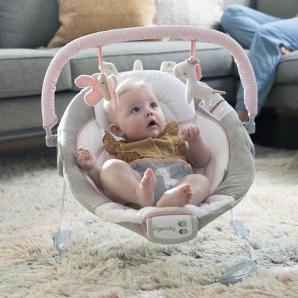 Ingenuity - Vauvan värisevä lepotuoli melodialla FLORA THE UNICORN 3xC