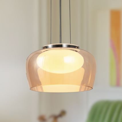 INSIEME-riippuvalaisin kaapelilla 1xGX53/10W/230V, halkaisija 35 cm, savunvärinen beige