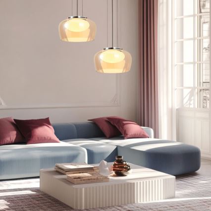 INSIEME-riippuvalaisin kaapelilla 1xGX53/10W/230V, halkaisija 35 cm, savunvärinen beige