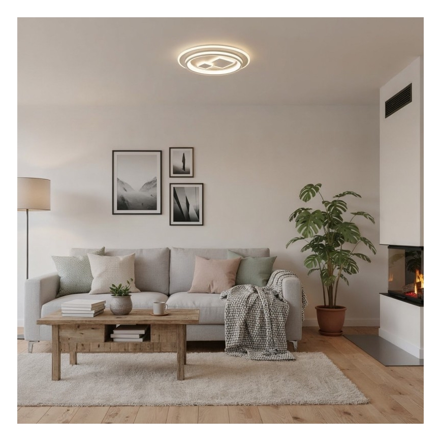 ITALUX - Himmennettävä PARCO LED/55W/230V 3000-6500K halkaisija 50 cm valkoinen + kaukosäädin