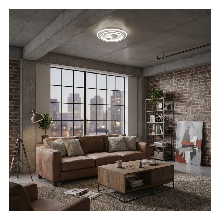 ITALUX - LED himmennettävä kattovalaisin PARCO LED/55W/230V 3000-6500K pr. 50 cm valkoinen + kaukosäädin