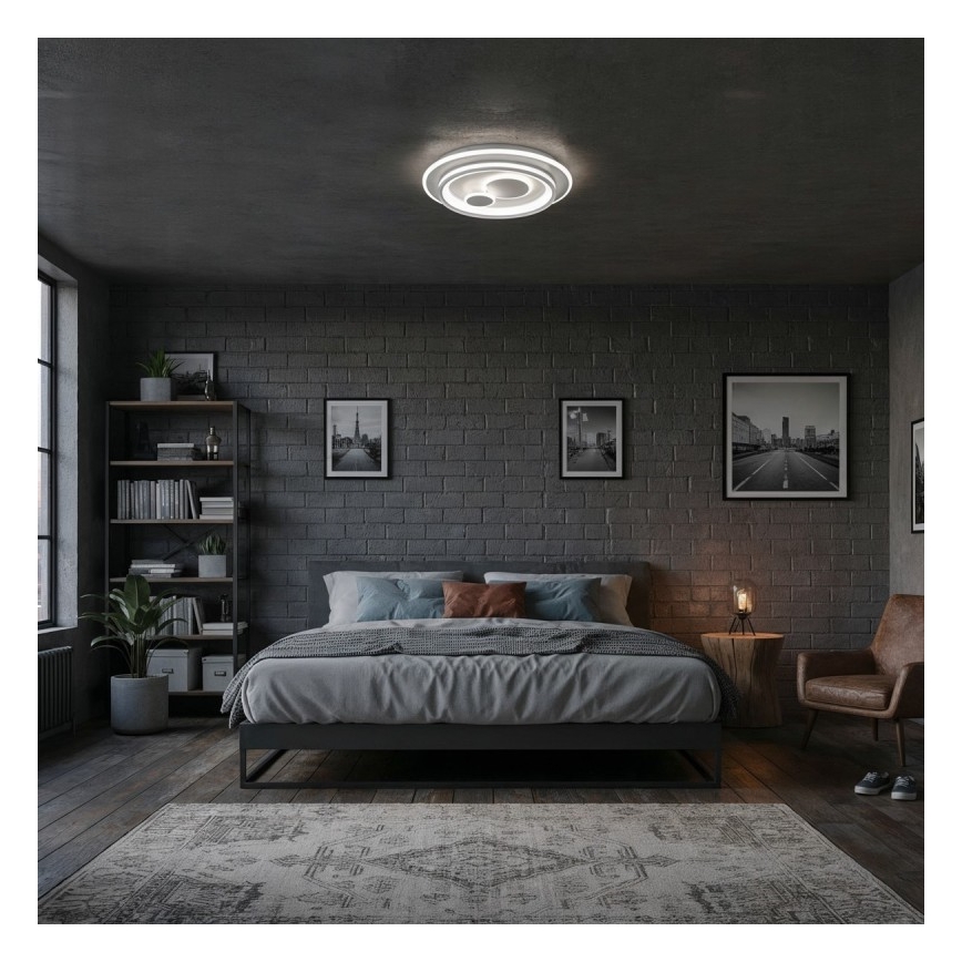 ITALUX - LED himmennettävä kattovalaisin PARCO LED/55W/230V 3000-6500K pr. 50 cm valkoinen + kaukosäädin